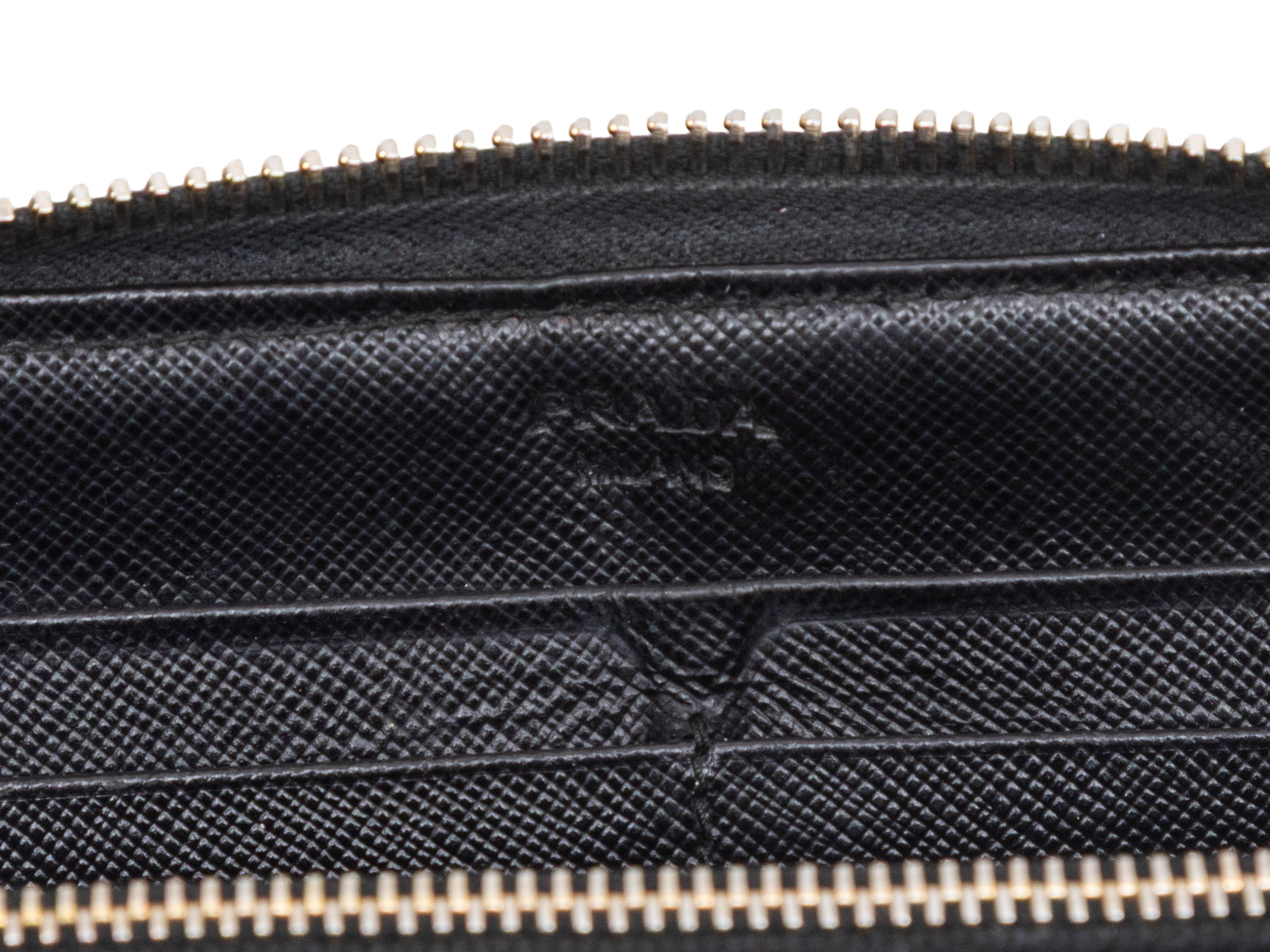 Donna Black Prada Saffiano Leather Continental Wallet in vendita
