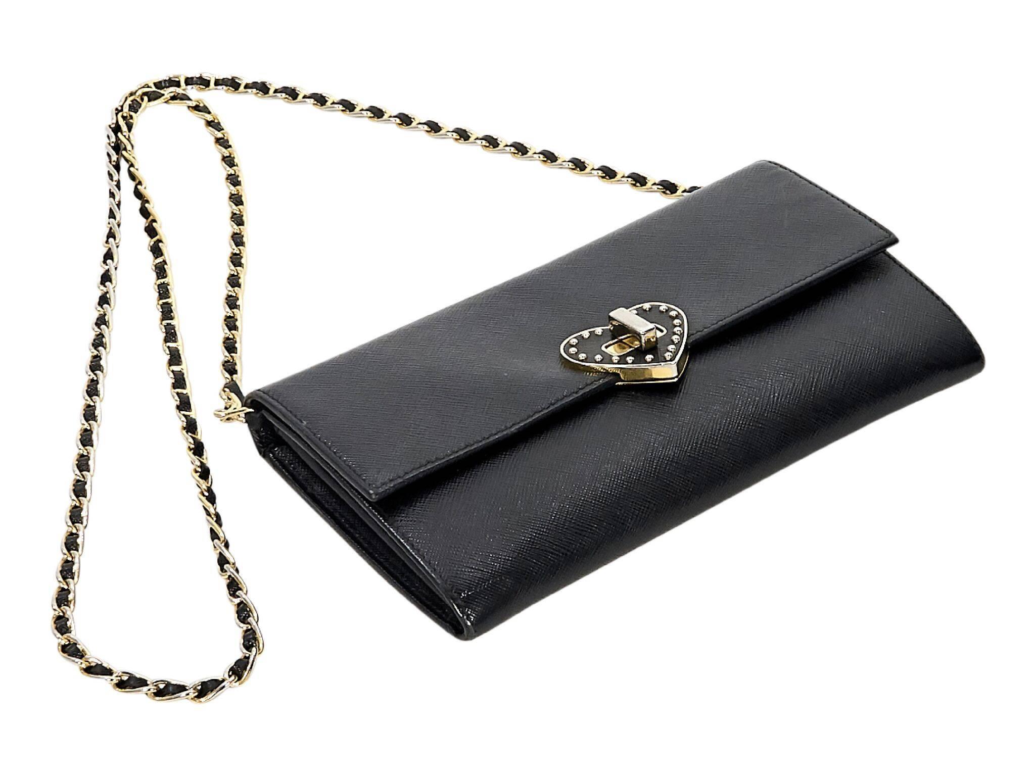 Prada Saffiano Black Leather Crossbody Bag In Good Condition In New York, NY