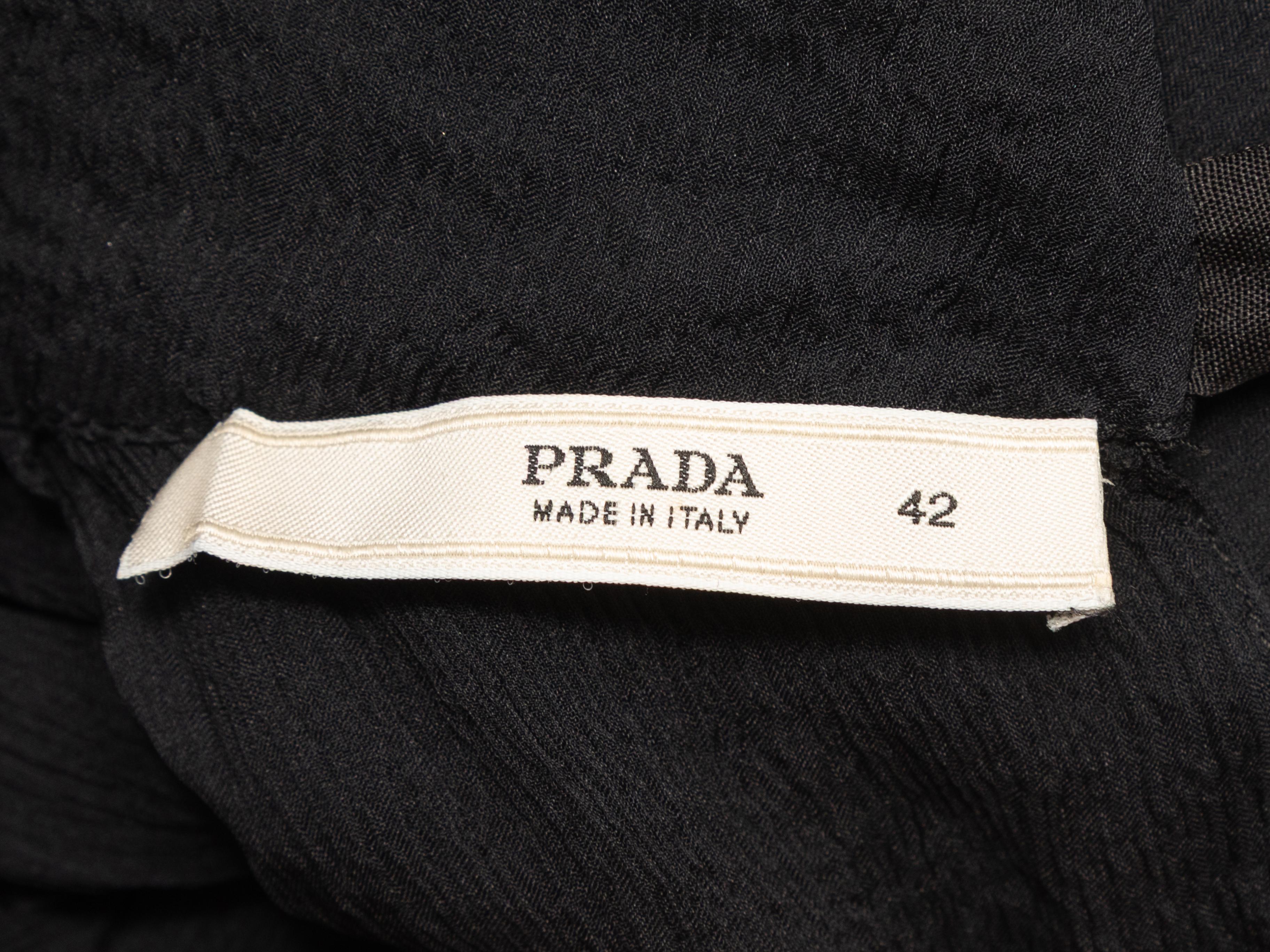 Robe à nœud en soie et laine vierge noire de Prada Taille IT 42 Bon état - En vente à New York, NY