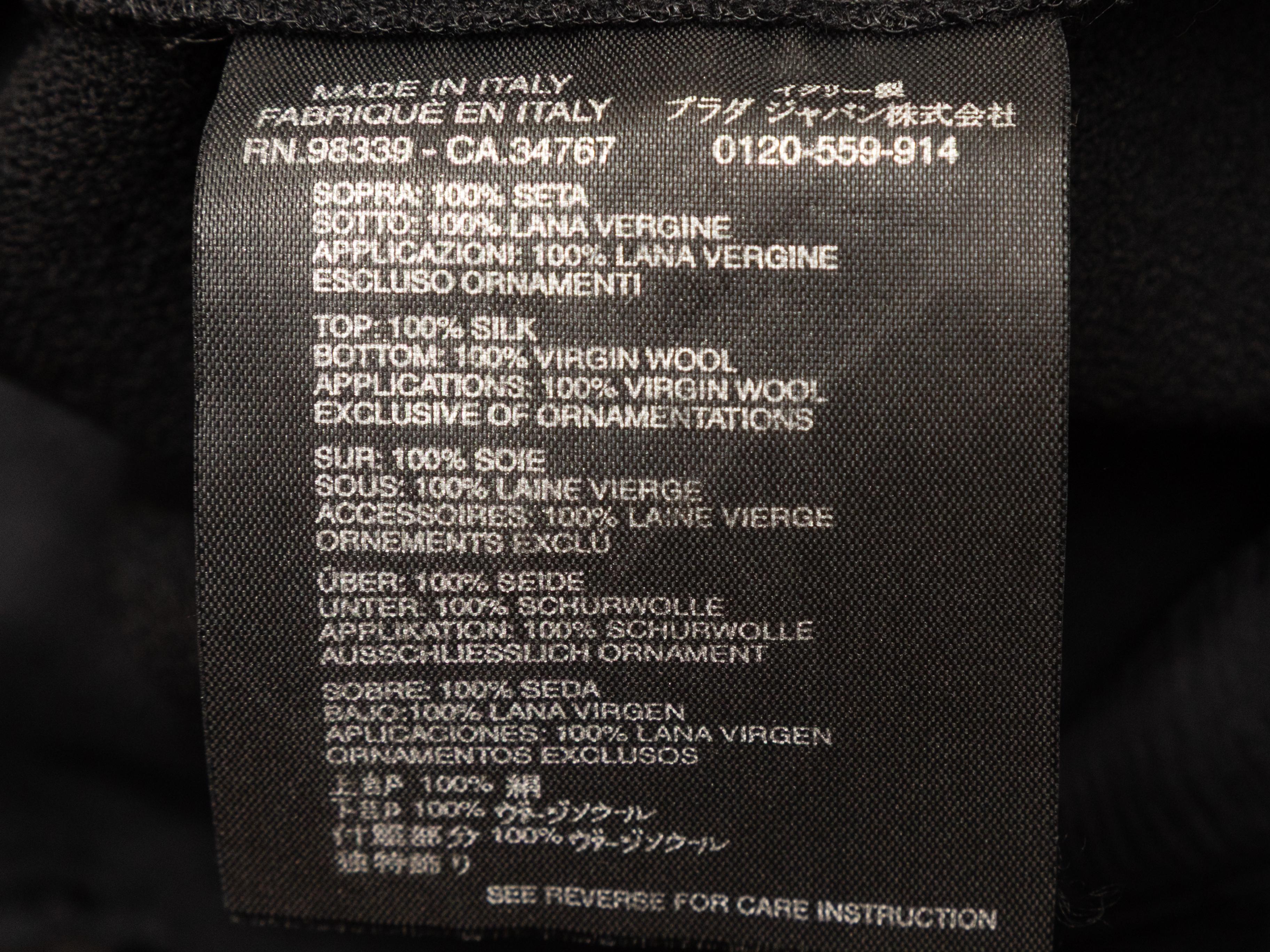 Robe à nœud en soie et laine vierge noire de Prada Taille IT 42 Pour femmes en vente