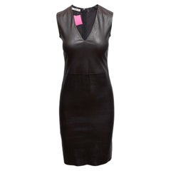 Black Prada Sleeveless Leather Dress Size IT 40