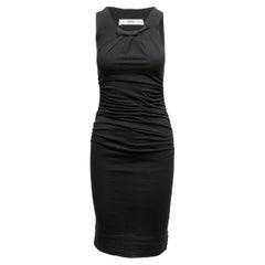 Schwarzes ärmelloses gerafftes Prada-Kleid Größe US XS