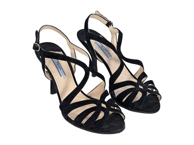 prada black strappy heels