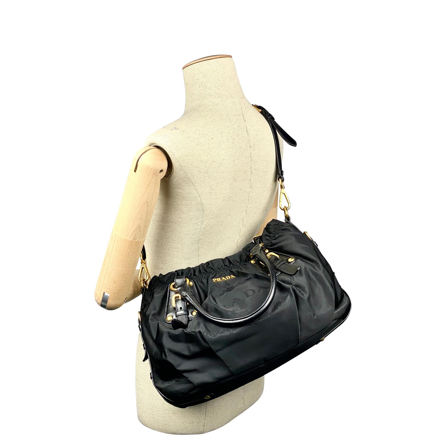Black Prada Tessuto Satchel Bag For Sale 1