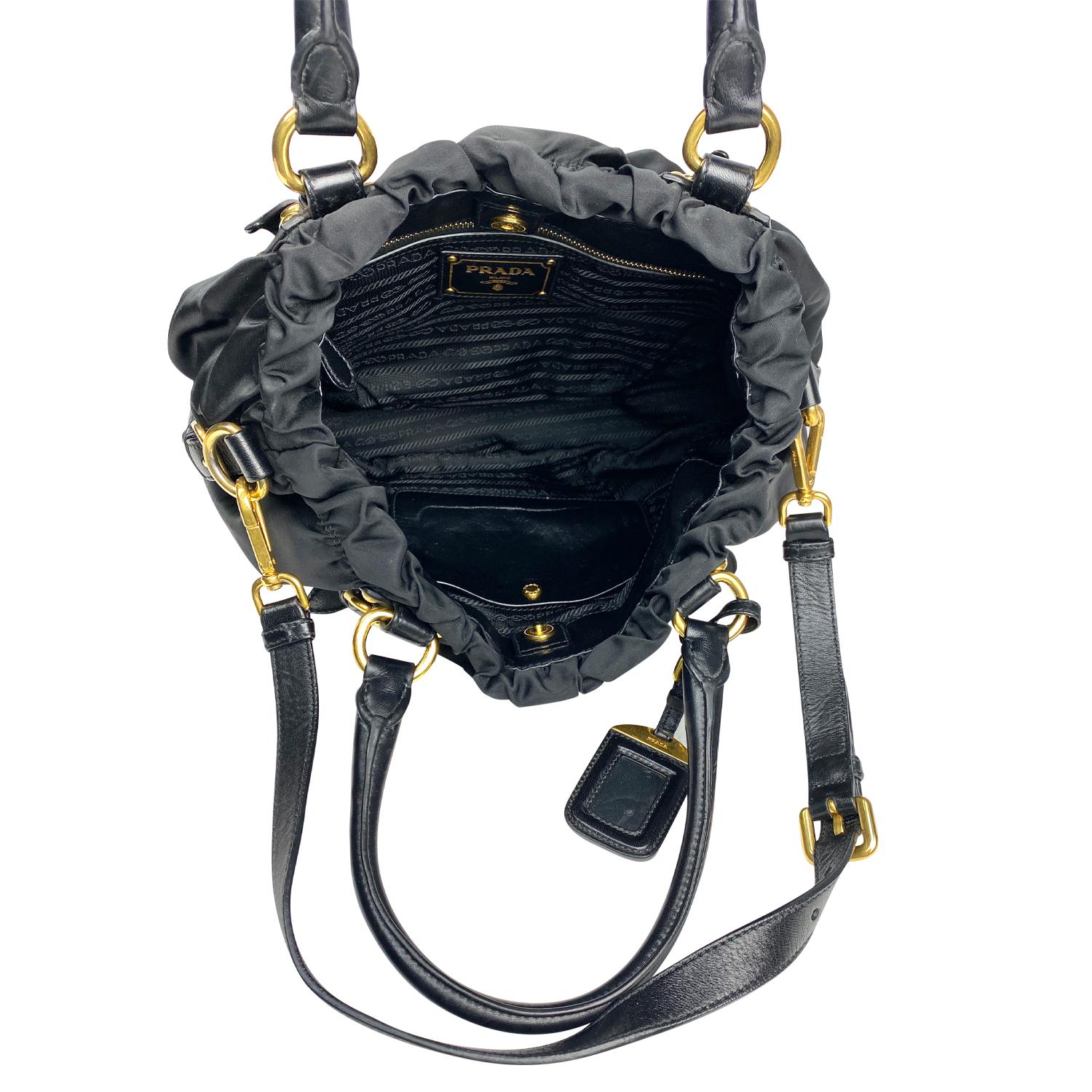Black Prada Tessuto Satchel Bag For Sale 2
