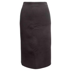 Black Prada Virgin Wool Pencil Skirt Size IT 38