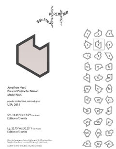 Specchio perimetrale nero presente n.05 del designer Jonathan Nesci