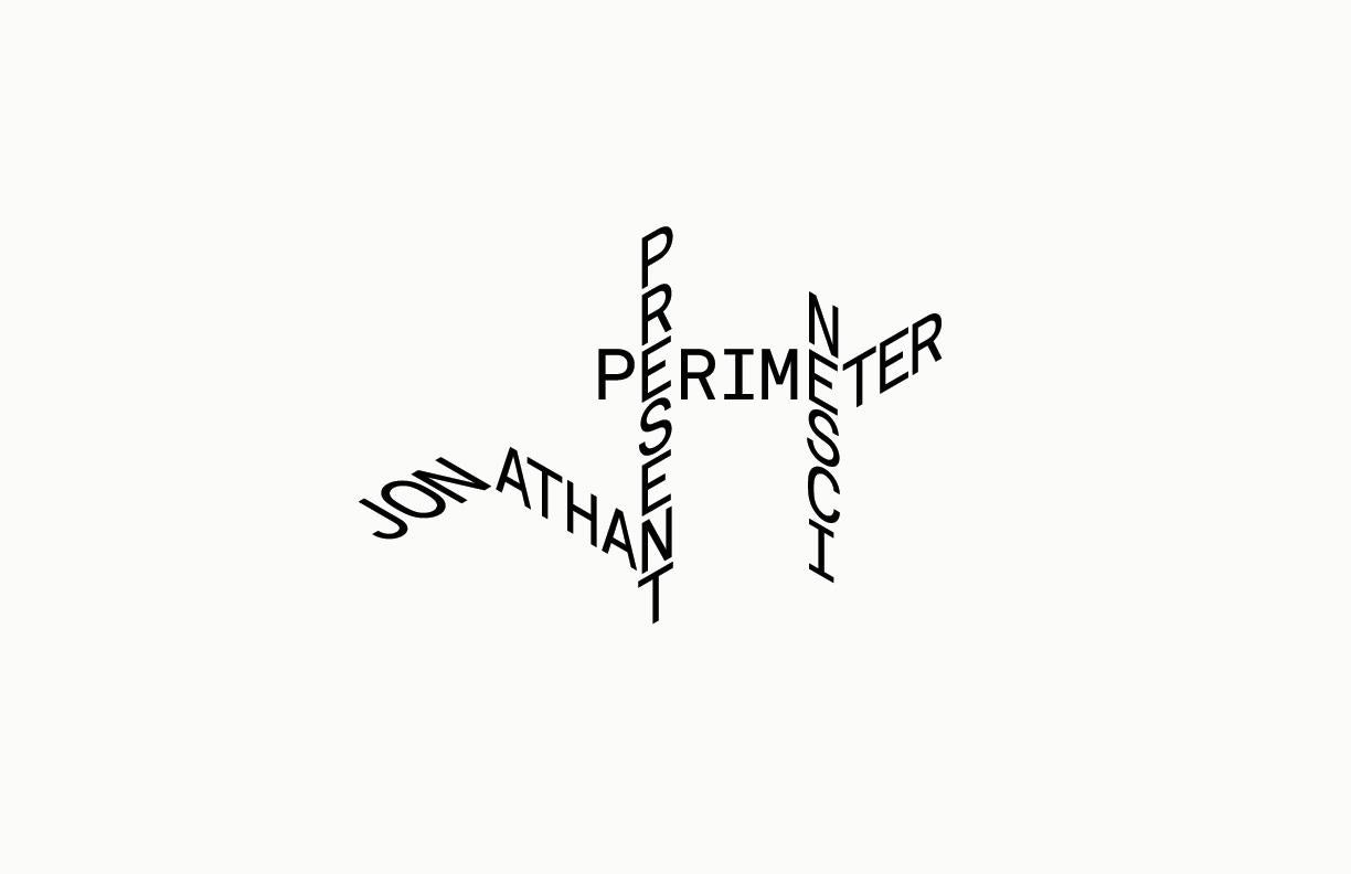 Minimalist Black Present Perimeter Small Mirror No.05 by Designer Jonathan Nesci For Sale