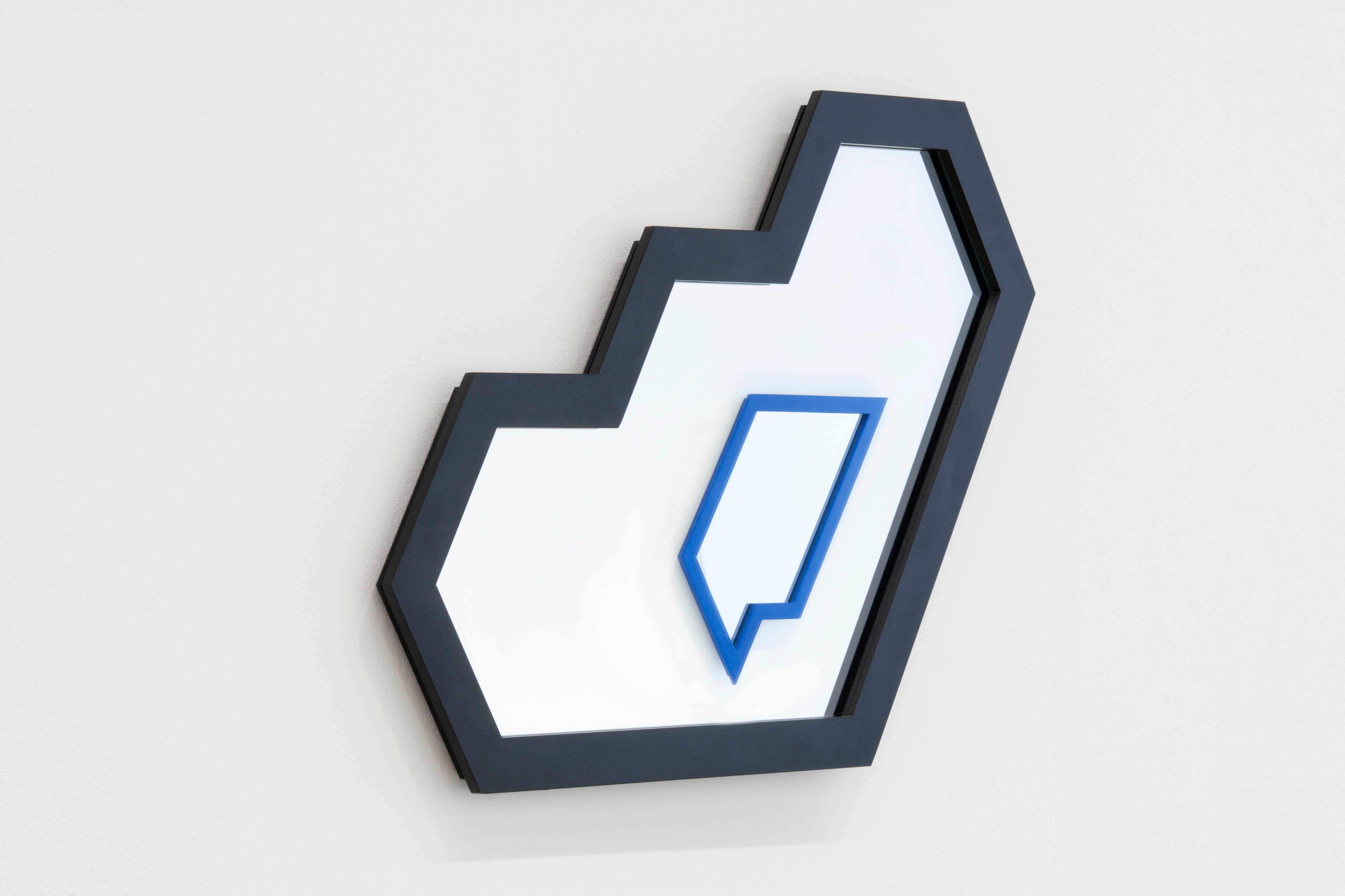 Contemporary Black Present Perimeter Small Mirror No.26 by Designer Jonathan Nesci For Sale