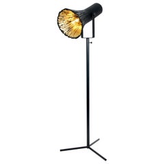 Black Pressed Wood Floor Lamp by Johannes Hemann