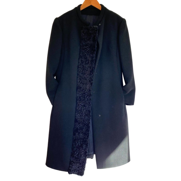 Black Princess-Cut Tailored Wool Coat For Sale at 1stDibs