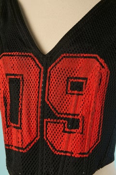 Black printed and painted mesh bustier GAULTIER JEANS
