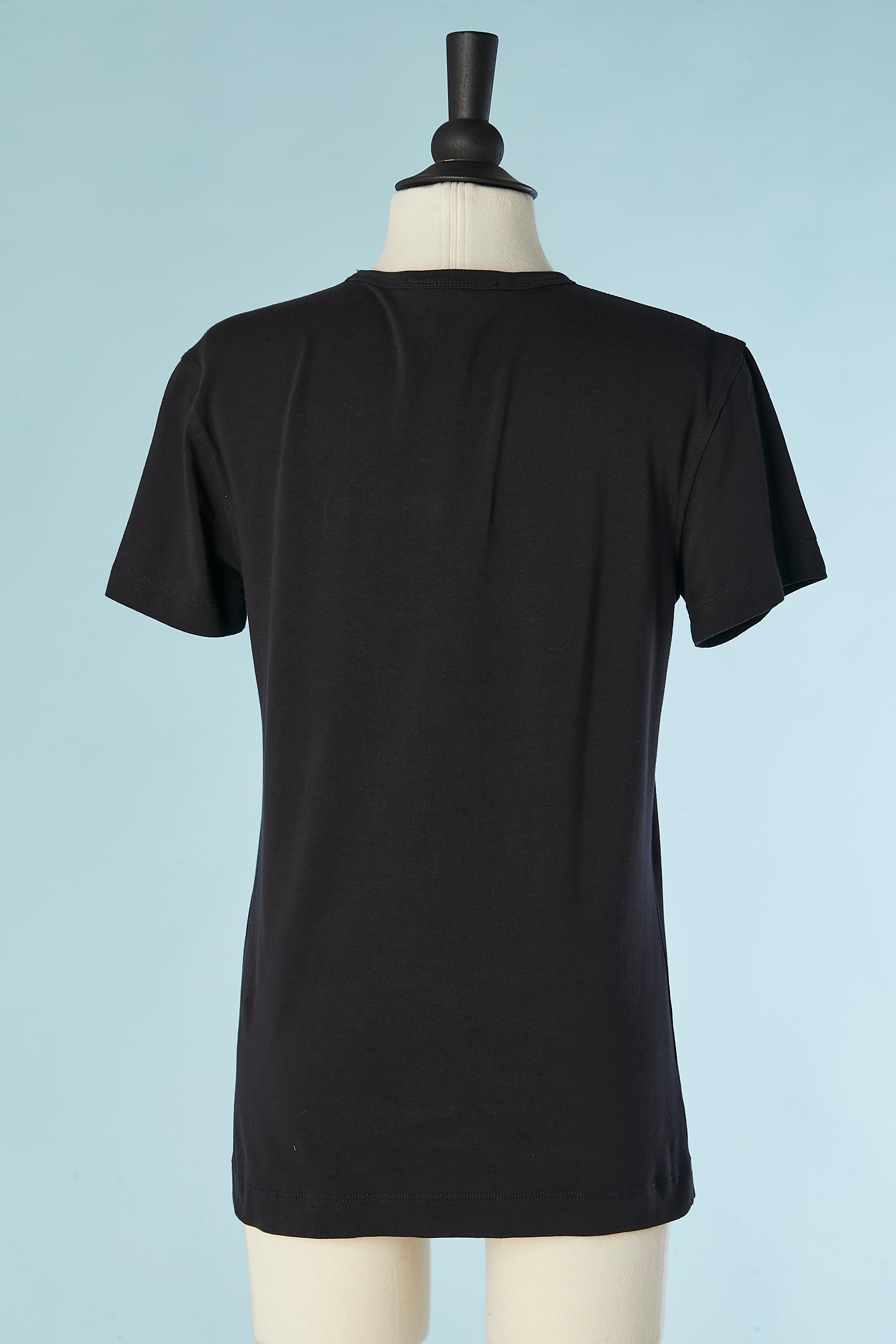 Camiseta negra de punto de algodón estampado LOVE MOSCHINO en Excelente estado para la venta en Saint-Ouen-Sur-Seine, FR