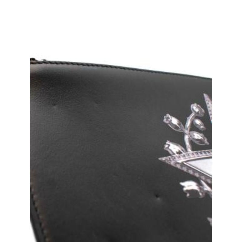 Black Printed Leather Pouch For Sale 2