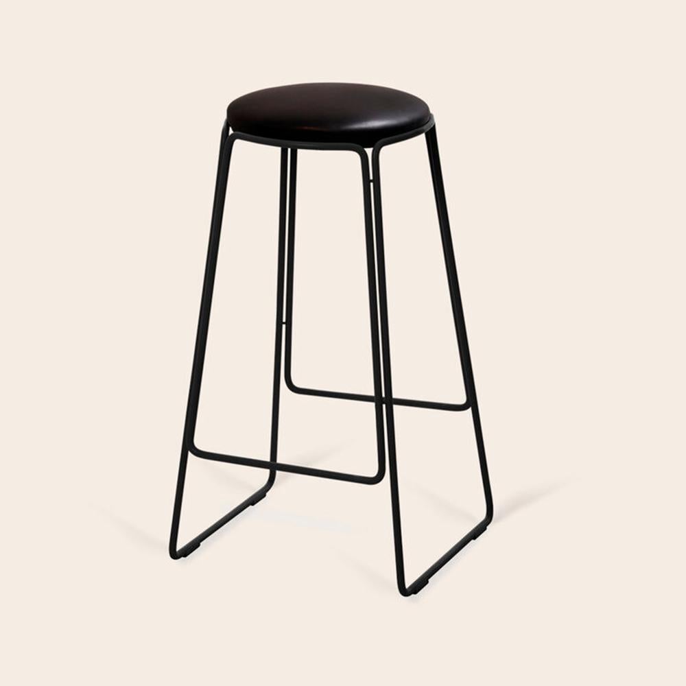 Black Prop Stool by OxDenmarq
Dimensions: D 41 x W 41 x H 70 cm
Materials: Leather, Black Powder Coated Steel
Also Available: Different colors available.

OX DENMARQ is a Danish design brand aspiring to make beautiful handmade furniture,
