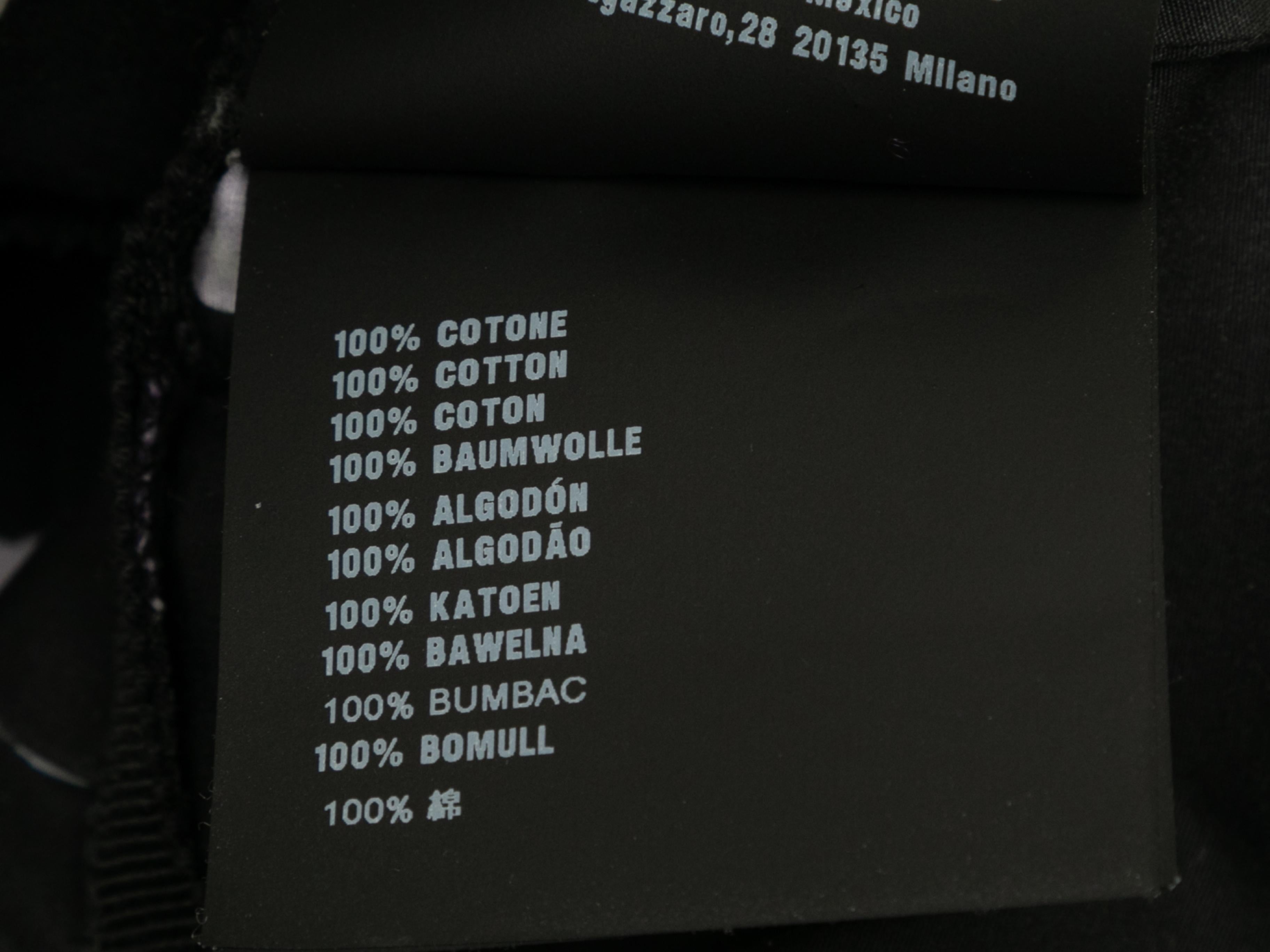 Robe imprimée Pansy noire et mauve de Prada Taille IT 46 en vente 1