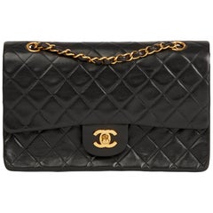 Black Quilted Lambskin Vintage Medium Classic Double Flap Bag
