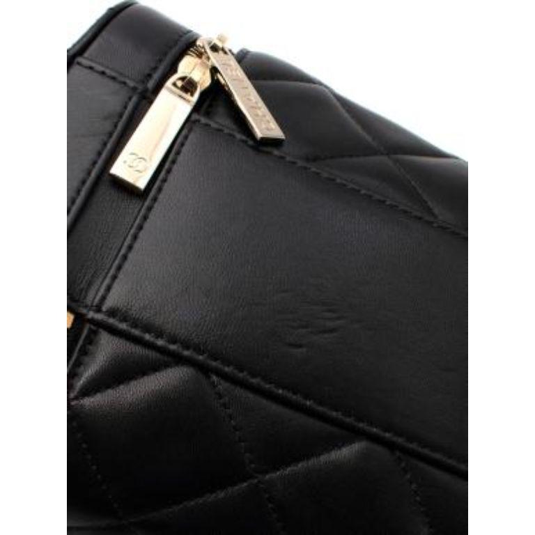Black Quilted Leather Trendy CC Vanity Bag For Sale 4