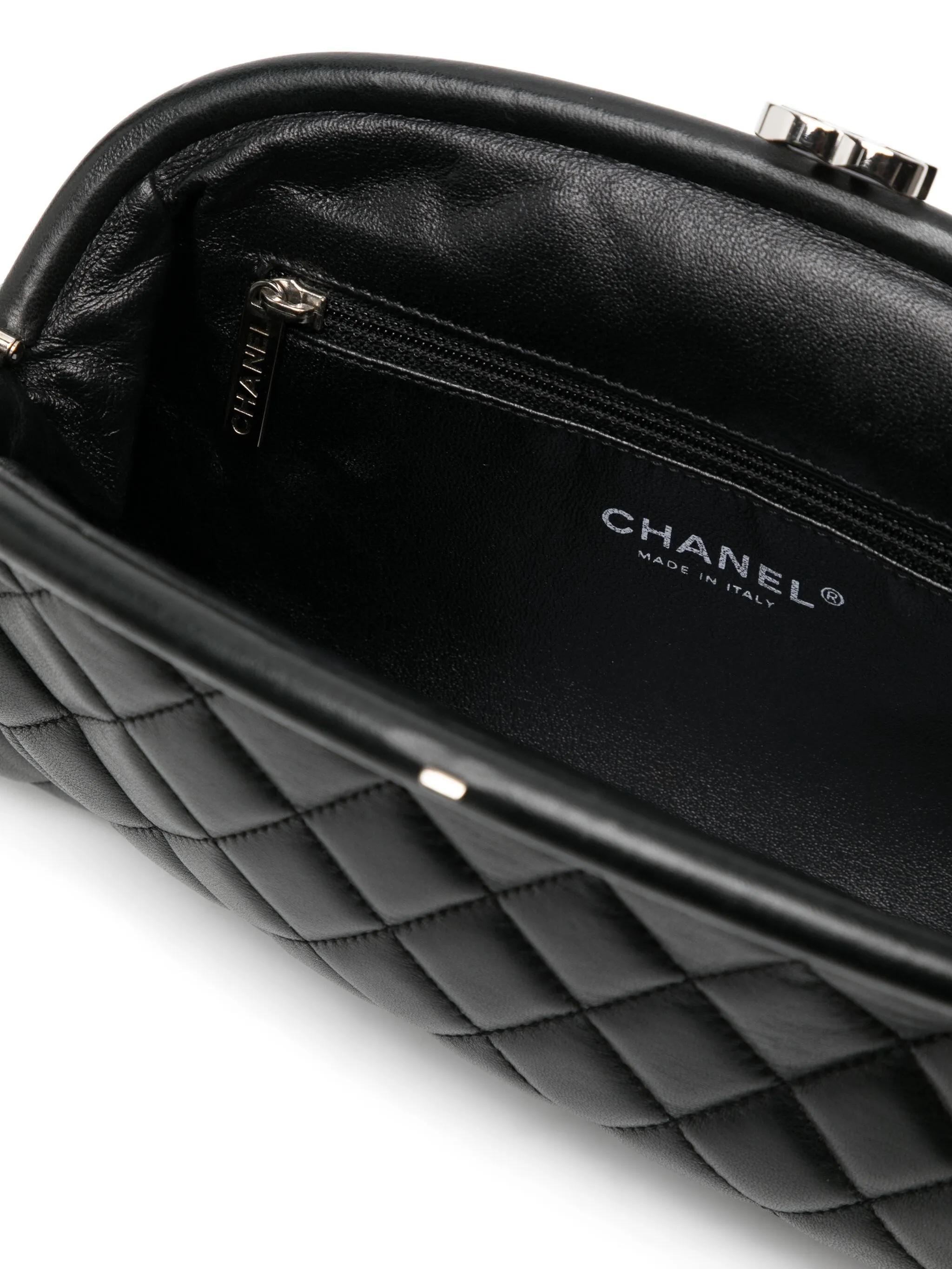 Chanel Black Quilted Timeless Clutch In Excellent Condition For Sale In London, GB