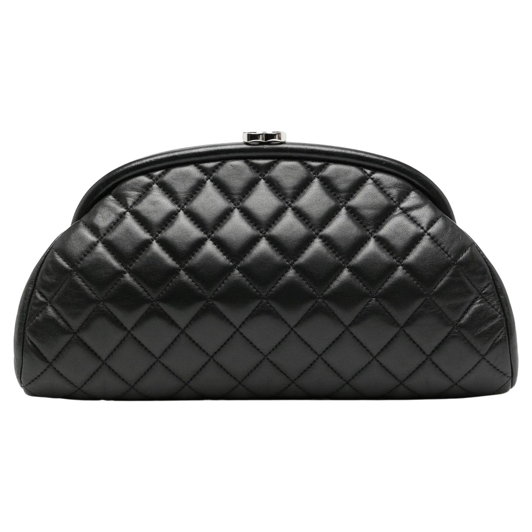 Chanel Black Quilted Timeless Clutch For Sale