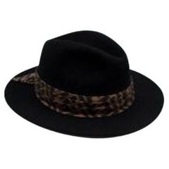 Black rabbit felt Fedora hat with FF trim