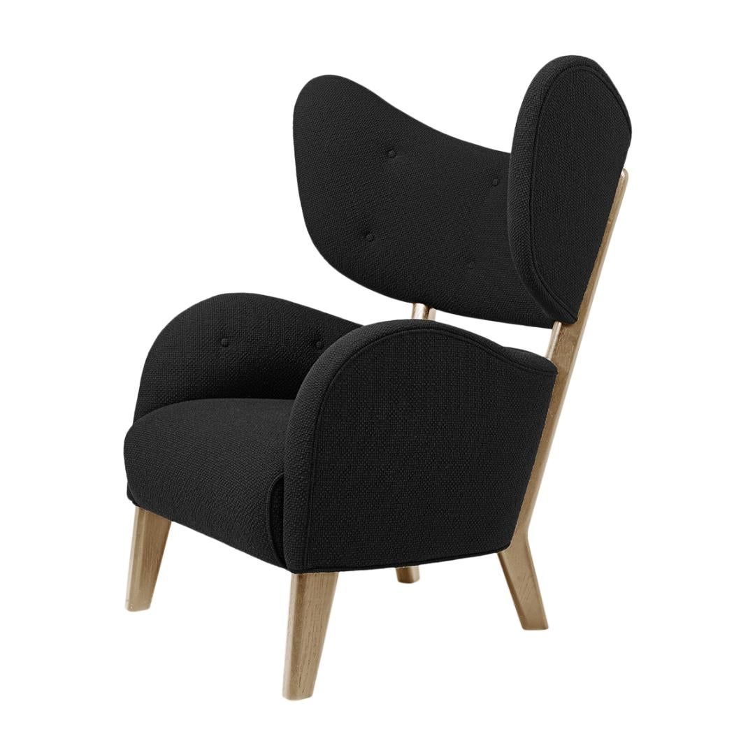 Black Raf Simons Vidar 3 natural oak my own chair lounge chair by Lassen.
Dimensions: W 88 x D 83 x H 102 cm. 
Materials: Textile.

Flemming Lassen's iconic armchair from 1938 was originally only made in a single edition. First, the then