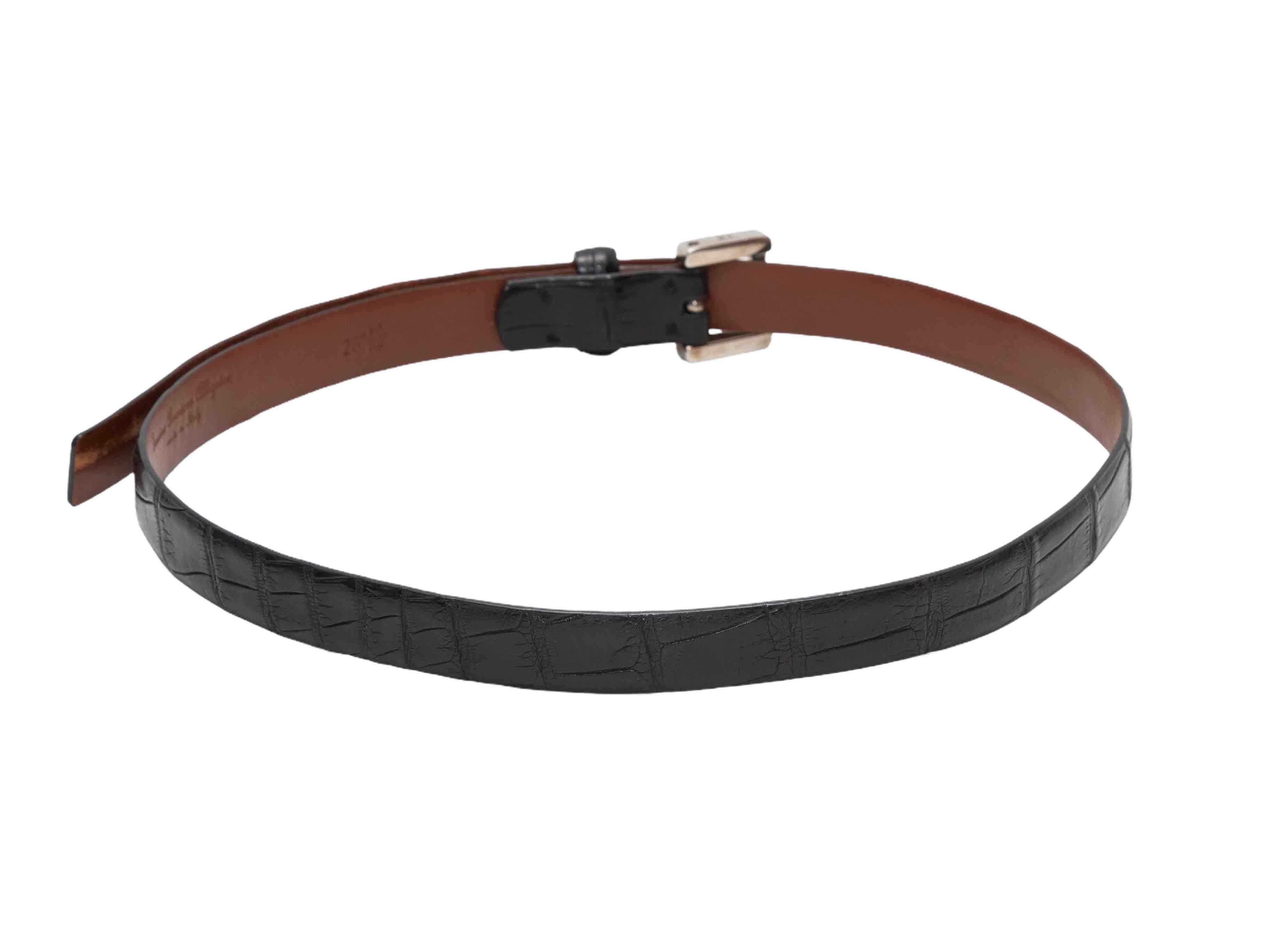 Black Ralph Lauren Alligator Belt Size US S Negro en venta