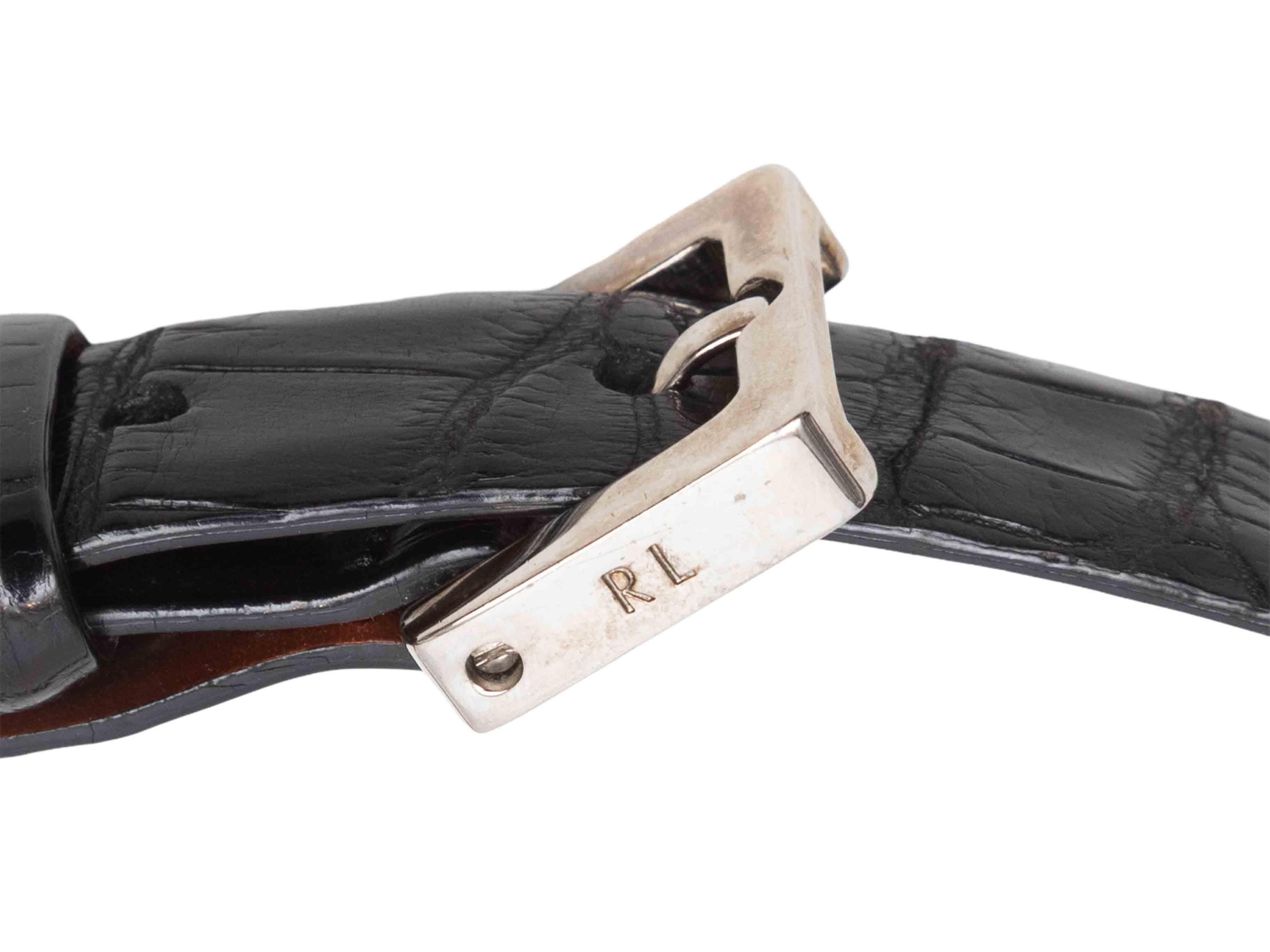 Black Ralph Lauren Alligator Belt Size US S en venta 2