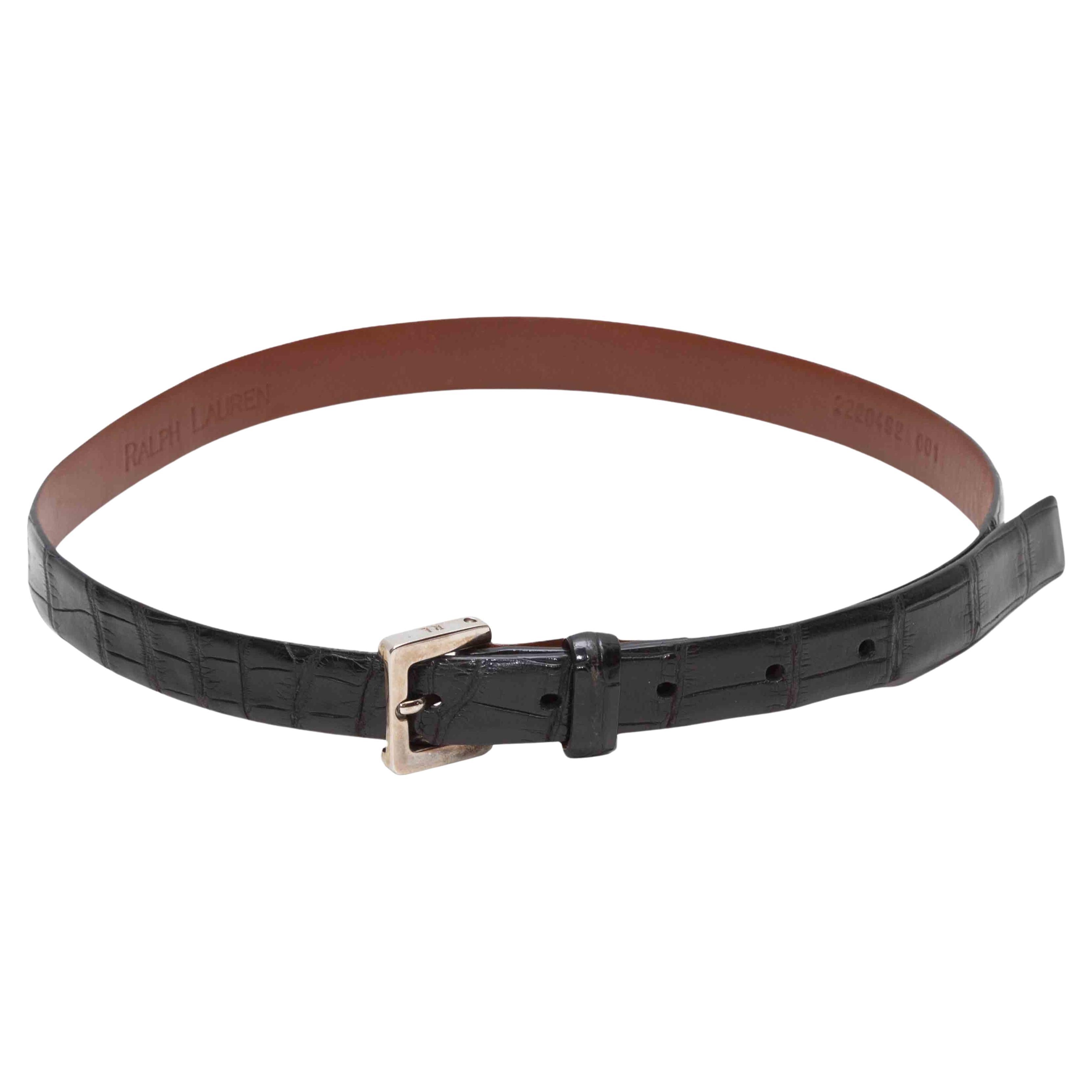 Black Ralph Lauren Alligator Belt Size US S