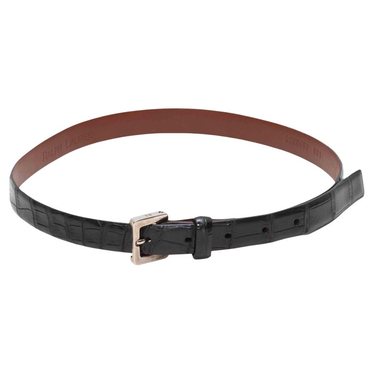 Black Ralph Lauren Alligator Belt Size US S For Sale at 1stDibs display picture 1