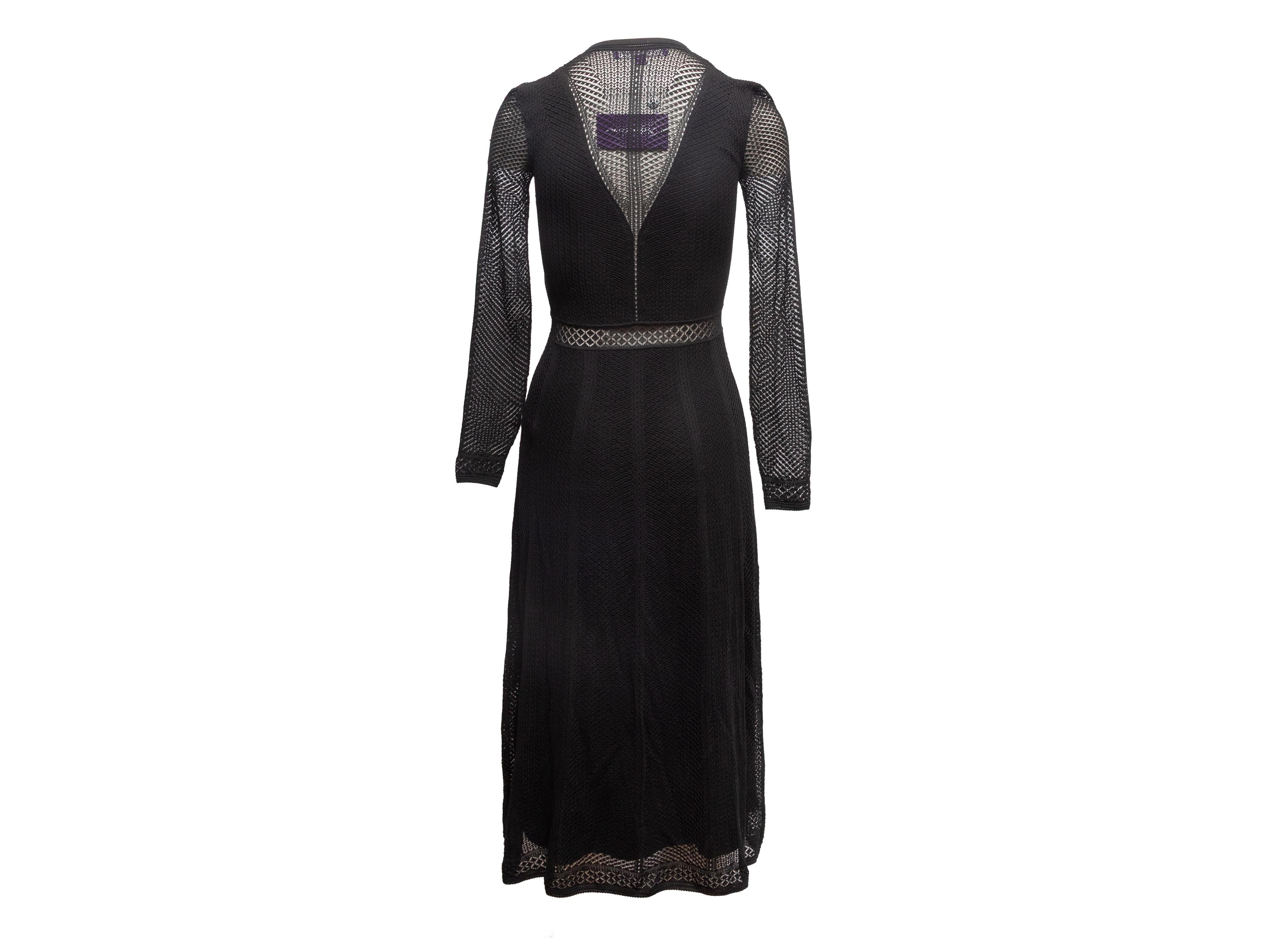 Schwarzes Ralph Lauren Purple Label Seidenmisch-Strickkleid Größe US S im Zustand „Gut“ im Angebot in New York, NY