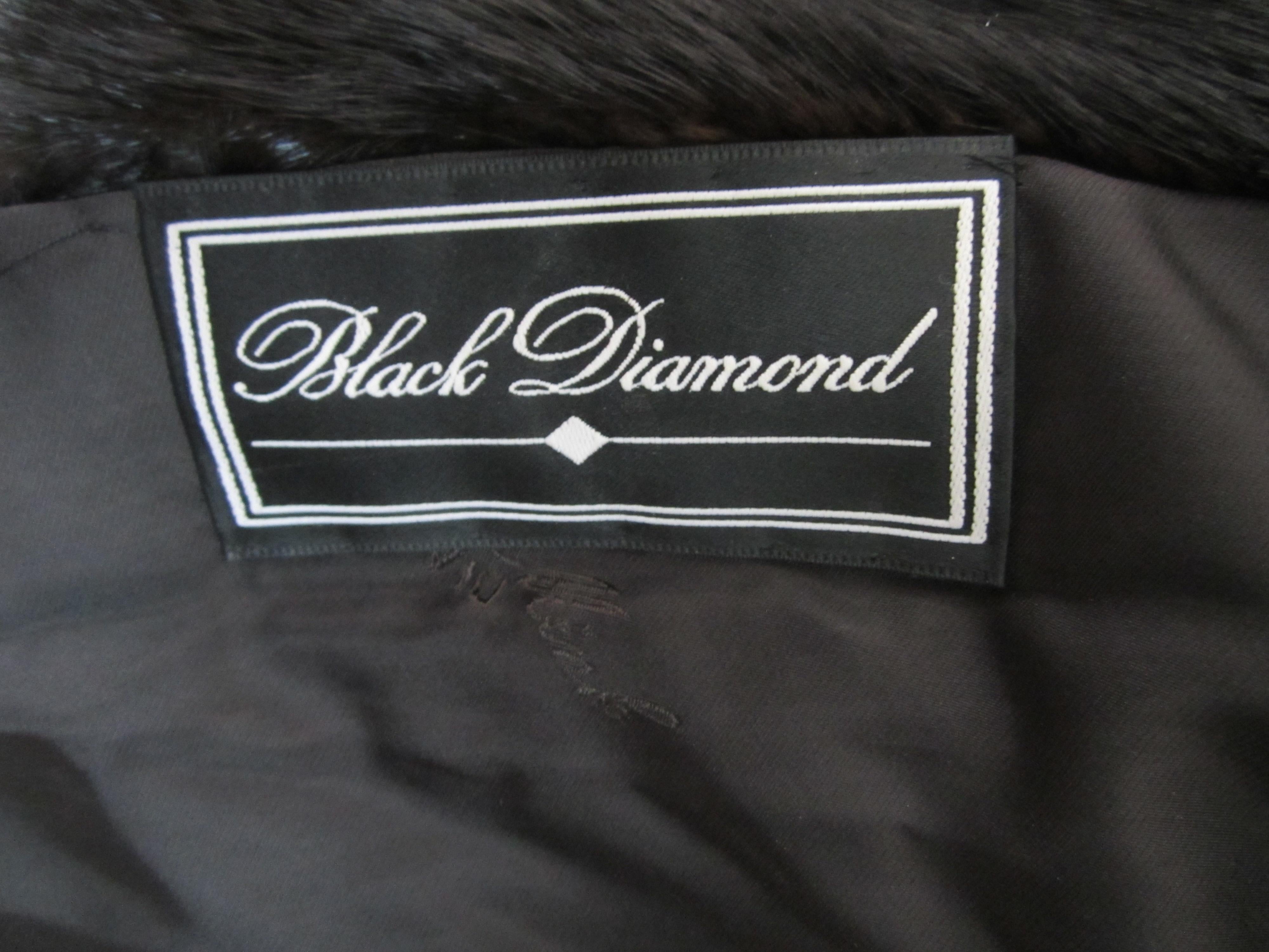 Black Ranch Mink Full Swing Coat 12-14 Authentic Black Diamond For Sale 6