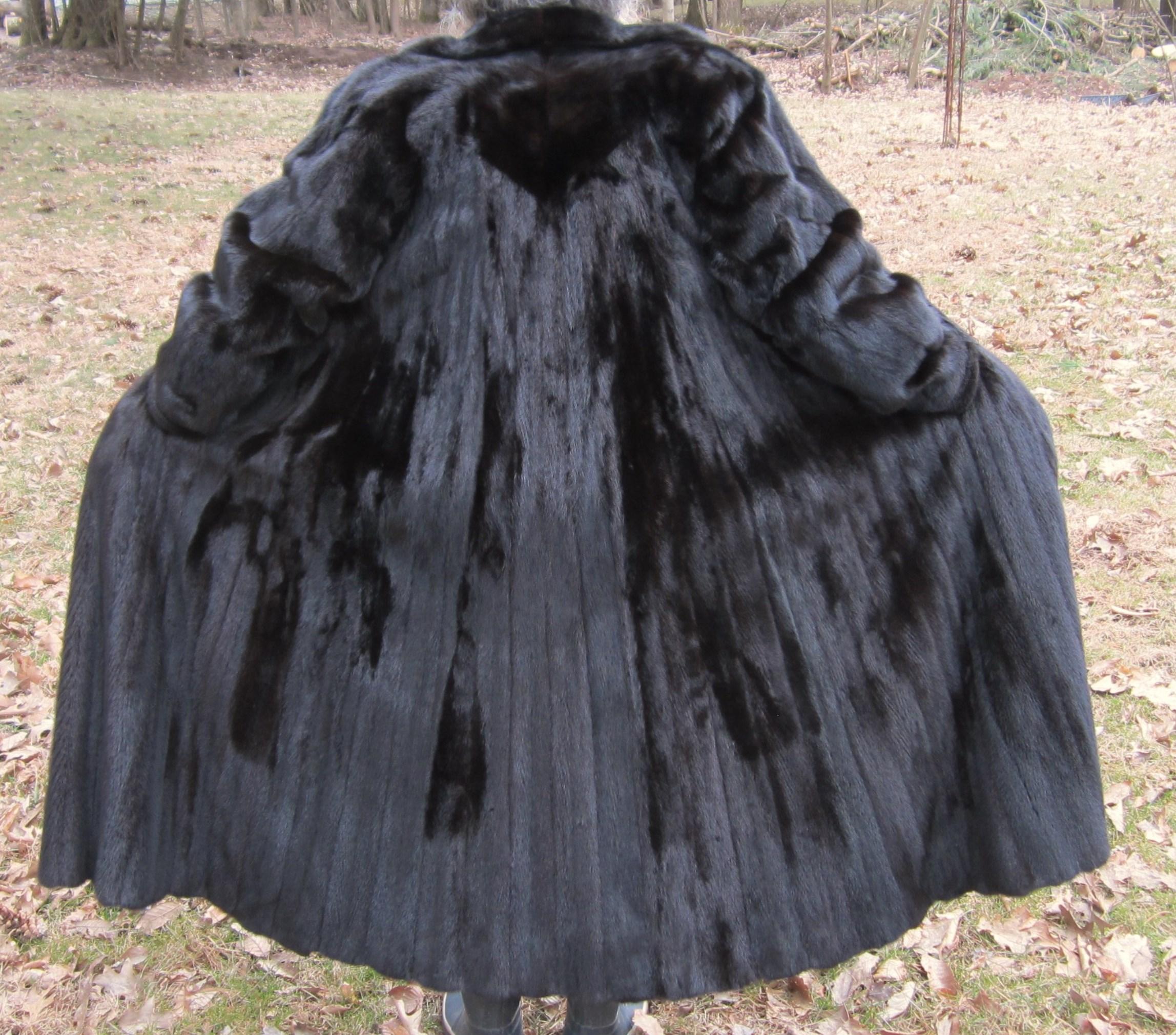 black llama fur coat