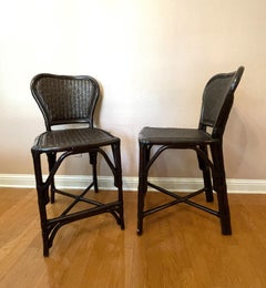 Black Rattan Bar Chairs