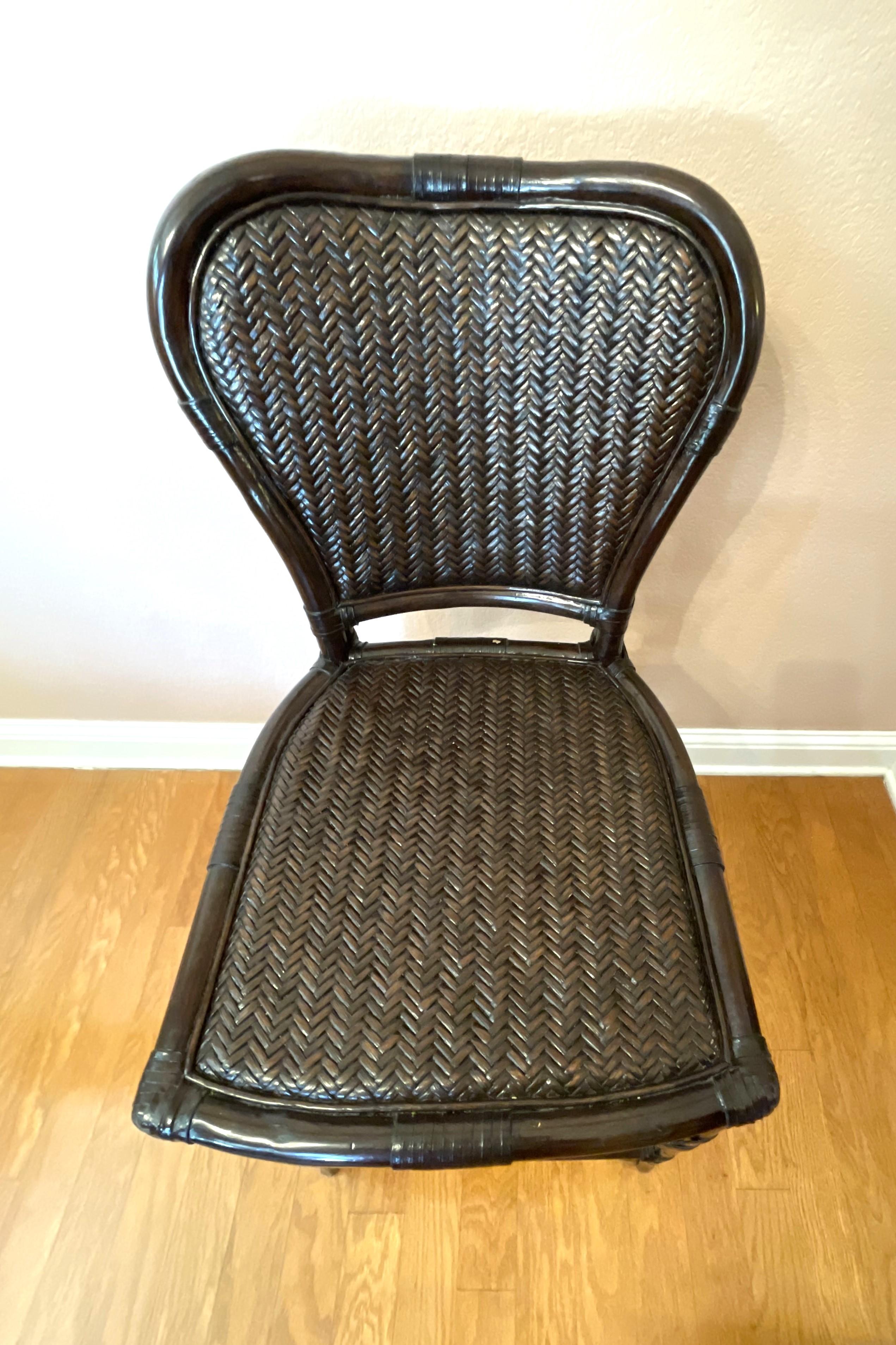 Black Rattan Bar Chairs For Sale 1