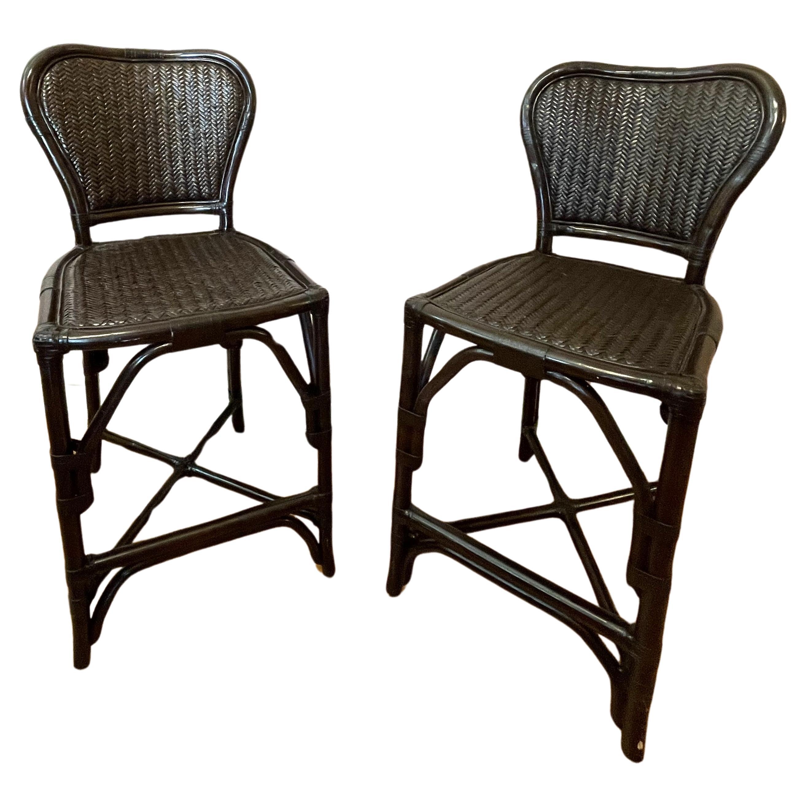 Sedie da bar in rattan nero in vendita