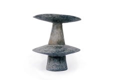Black Raw Fiberglass Table Top Unda High Sculpture, Imperfetto