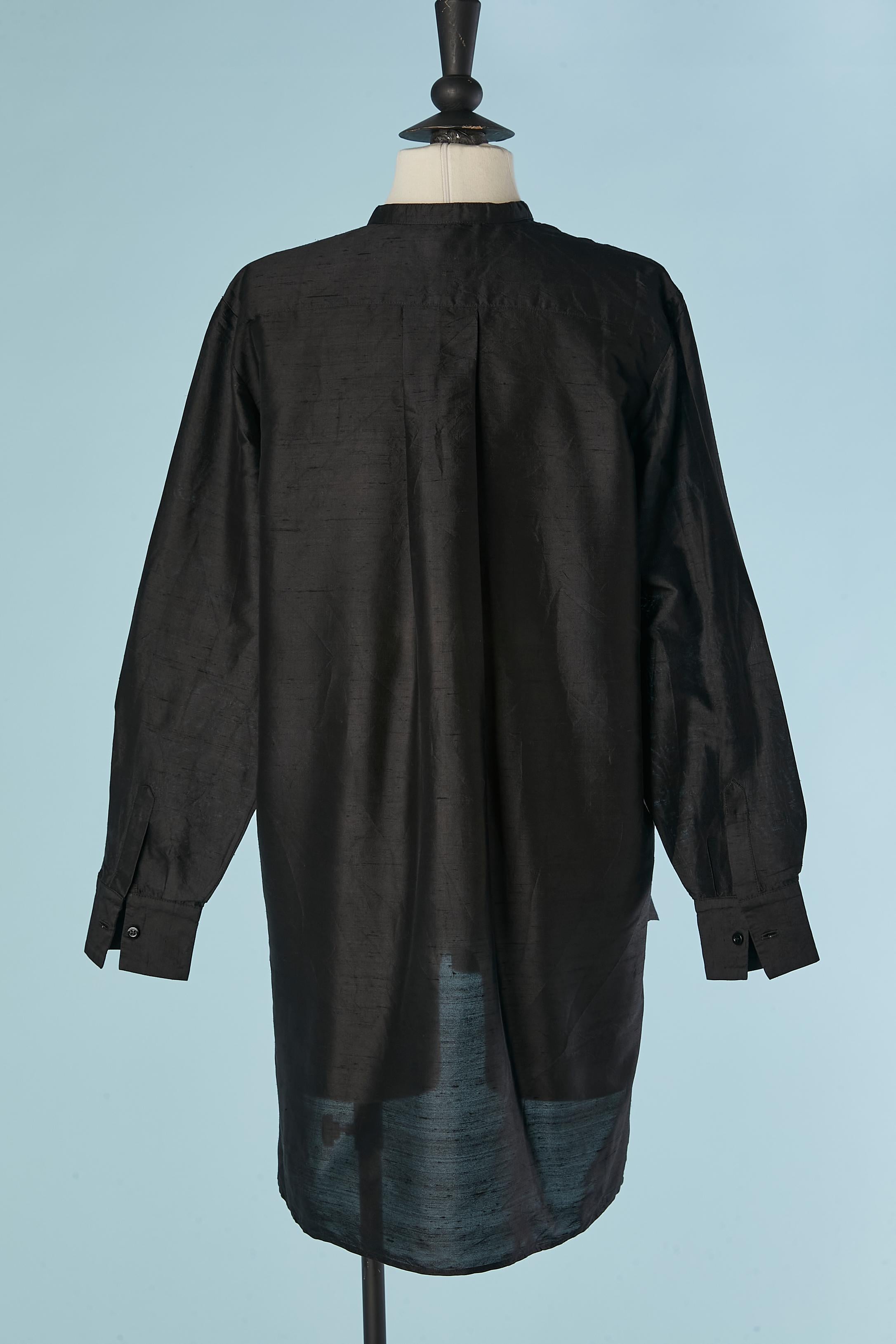 da uomo o donna Tunica nera in seta grezza CHRISTIAN DIOR in vendita