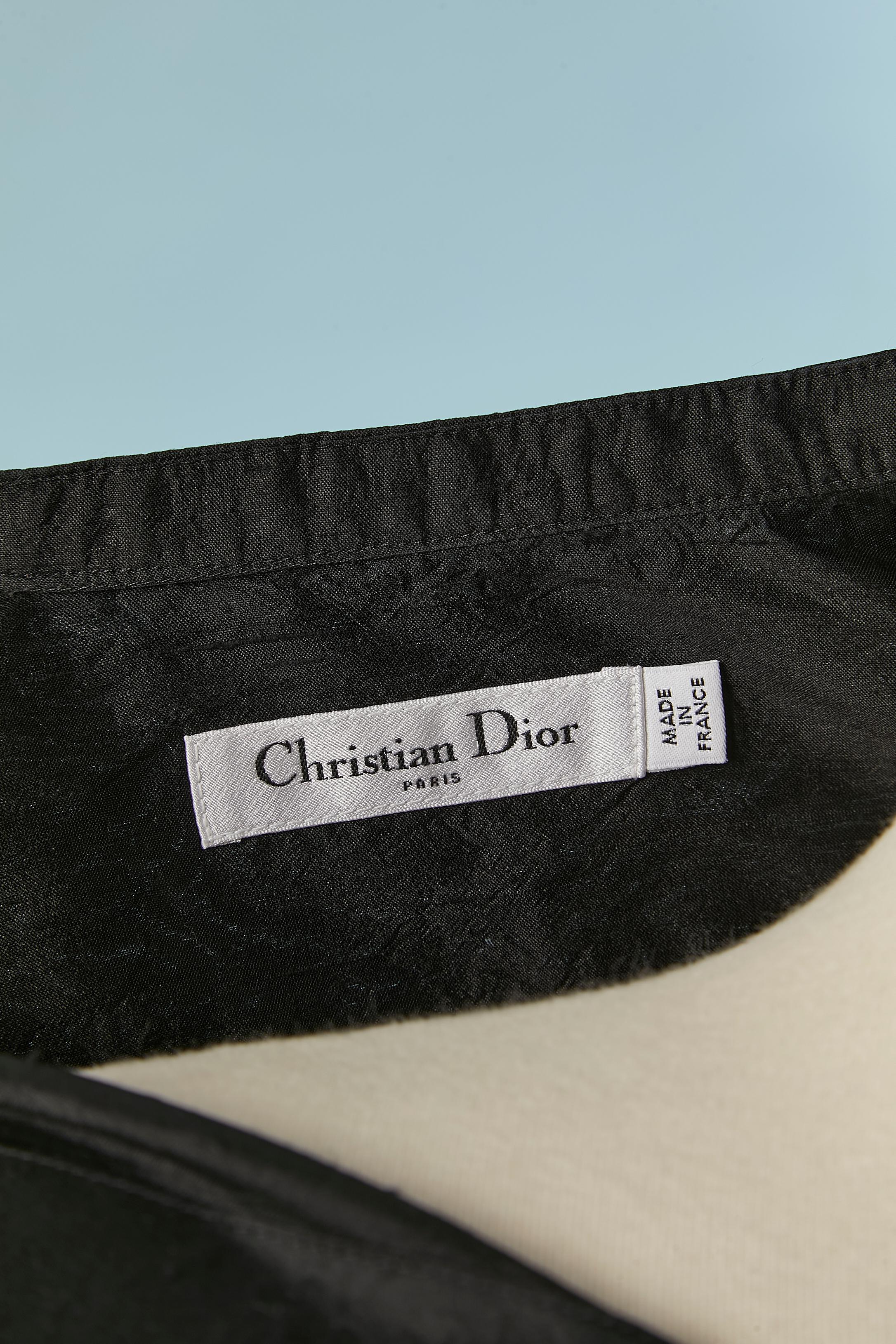 Tunica nera in seta grezza CHRISTIAN DIOR in vendita 1