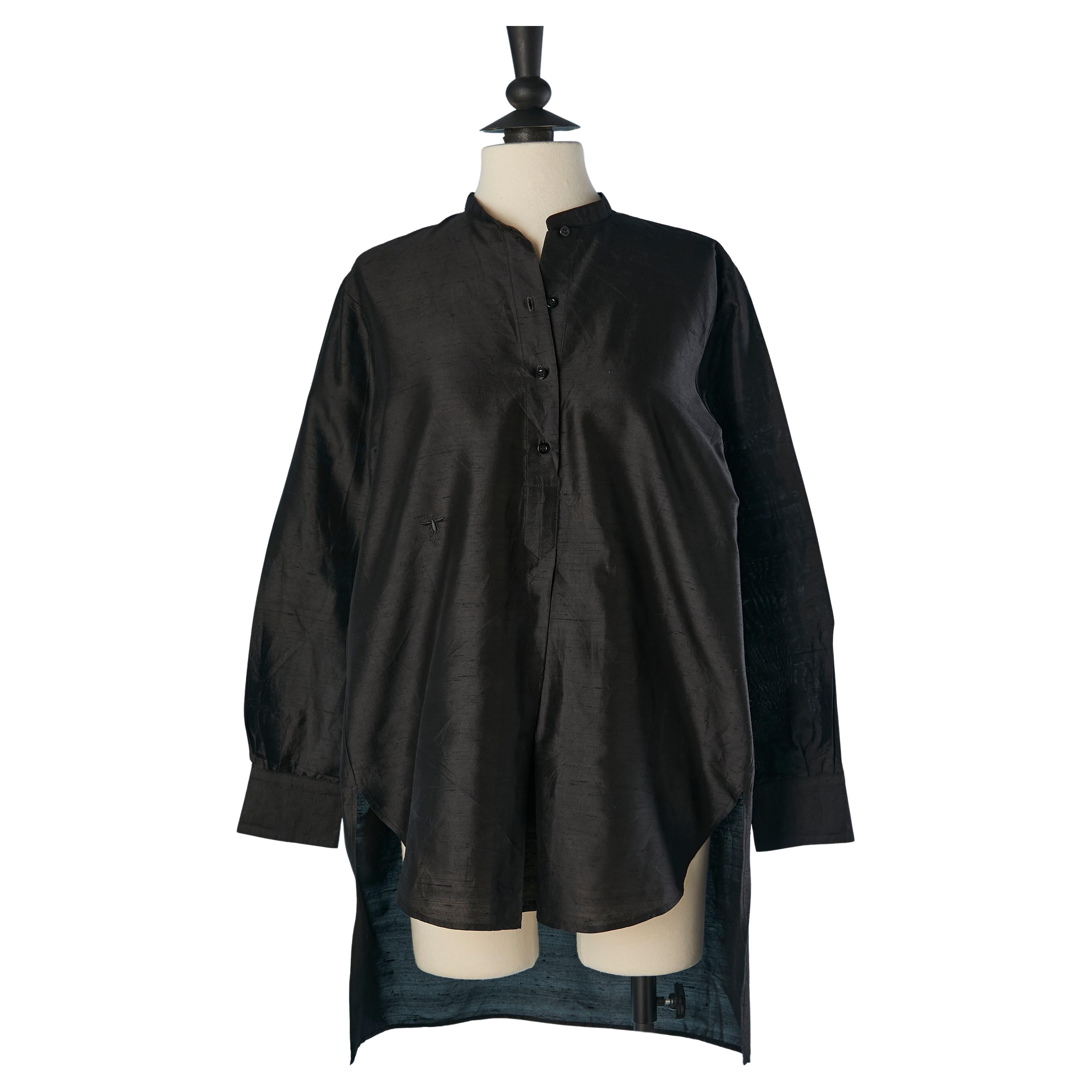 Black raw silk tunic CHRISTIAN DIOR