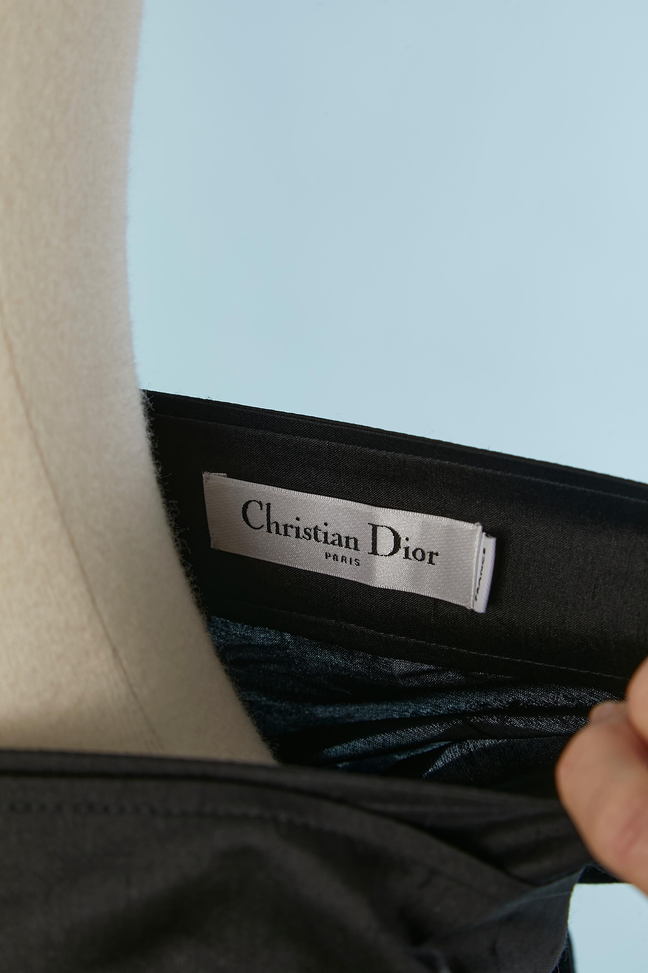 De las mujeres Falda larga de seda cruda negra CHRISTIAN DIOR en venta