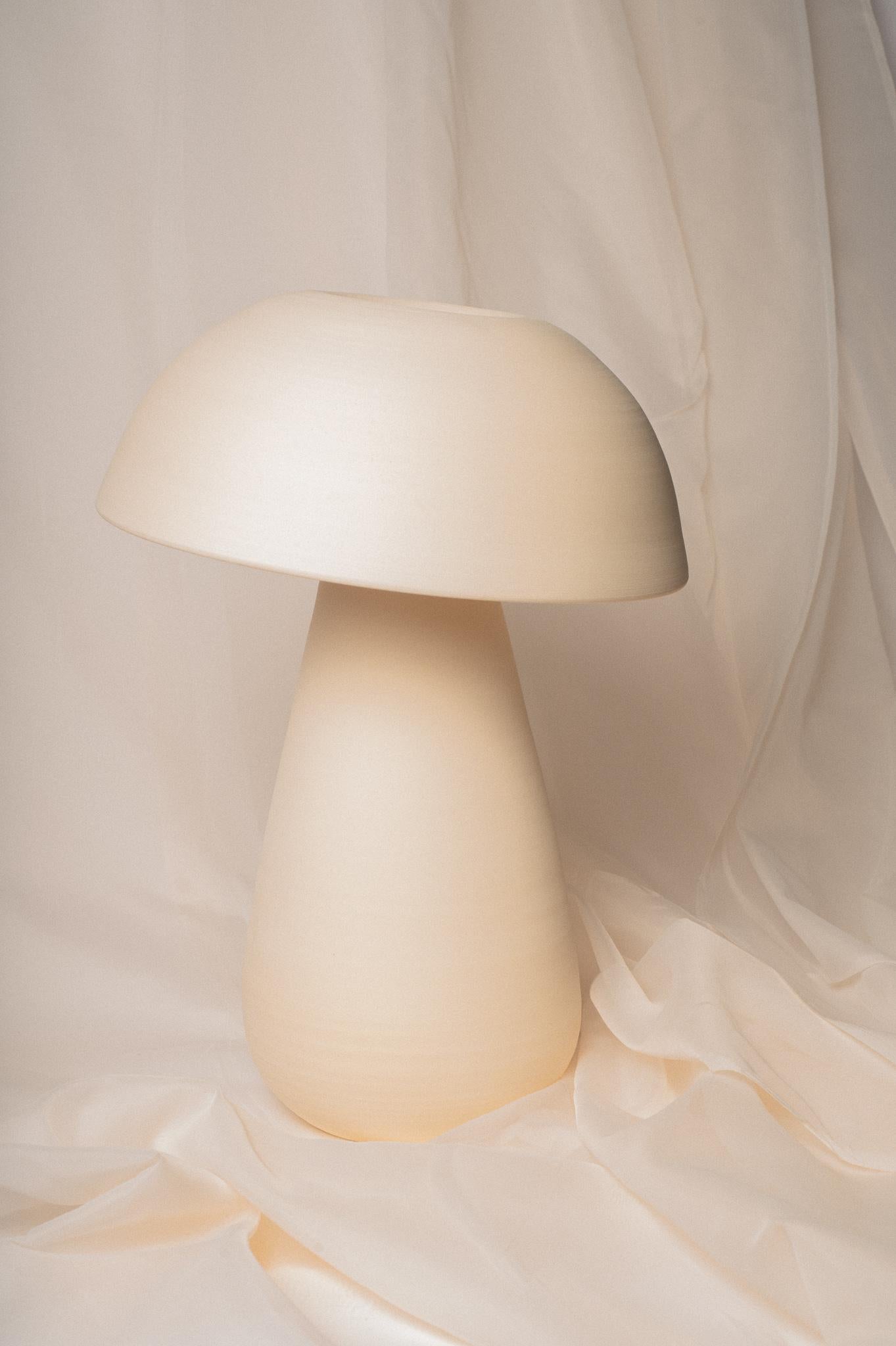 American Black Raw Small Mushroom Lamp by Nick Pourfard For Sale