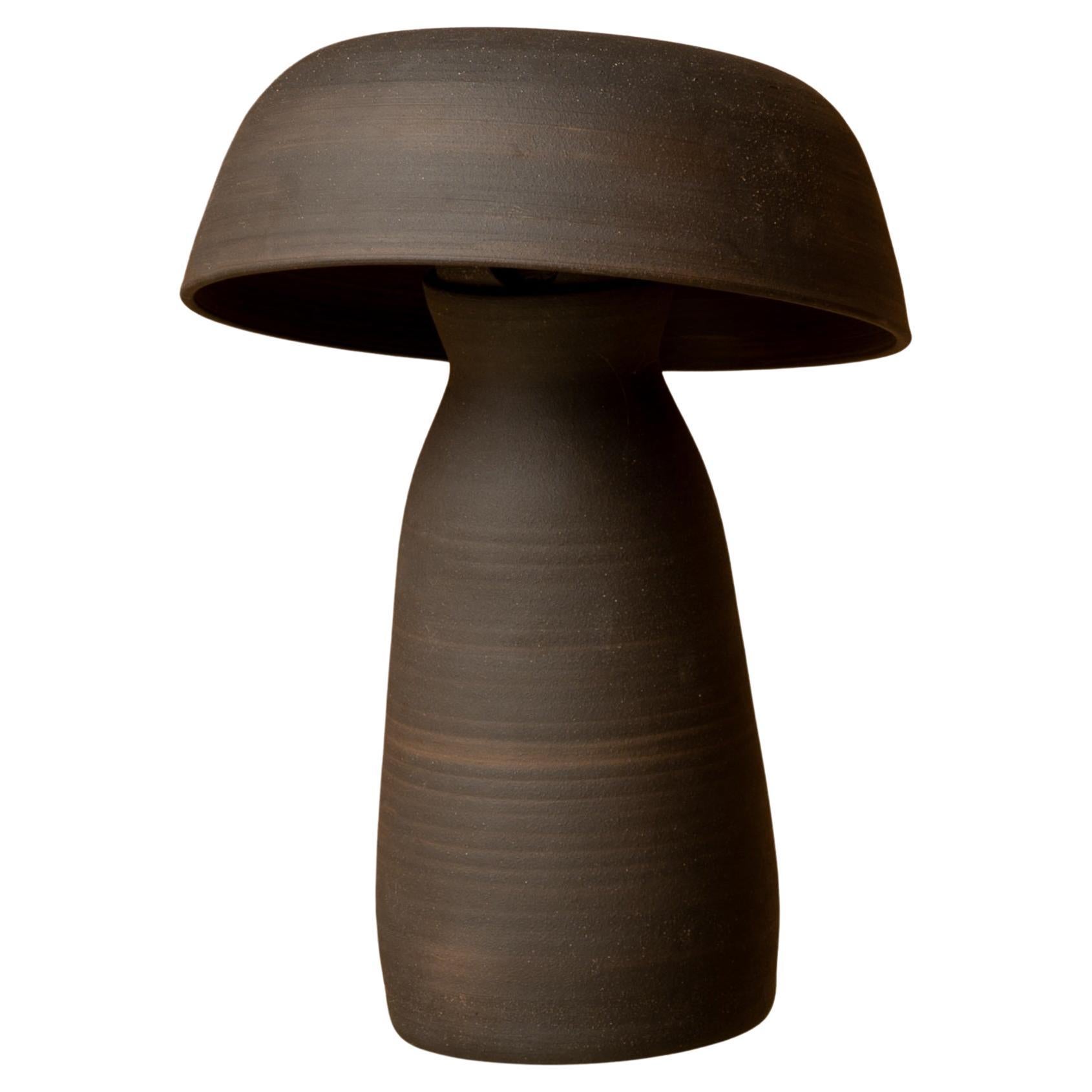 Petite lampe champignon brute noire de Nick Pourfard en vente