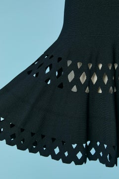Black rayon jacquard skirt ALAIA