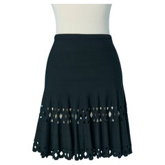 Black rayon jacquard skirt ALAIA