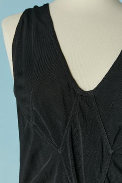 Black rayon jersey bodysuit ALAIA