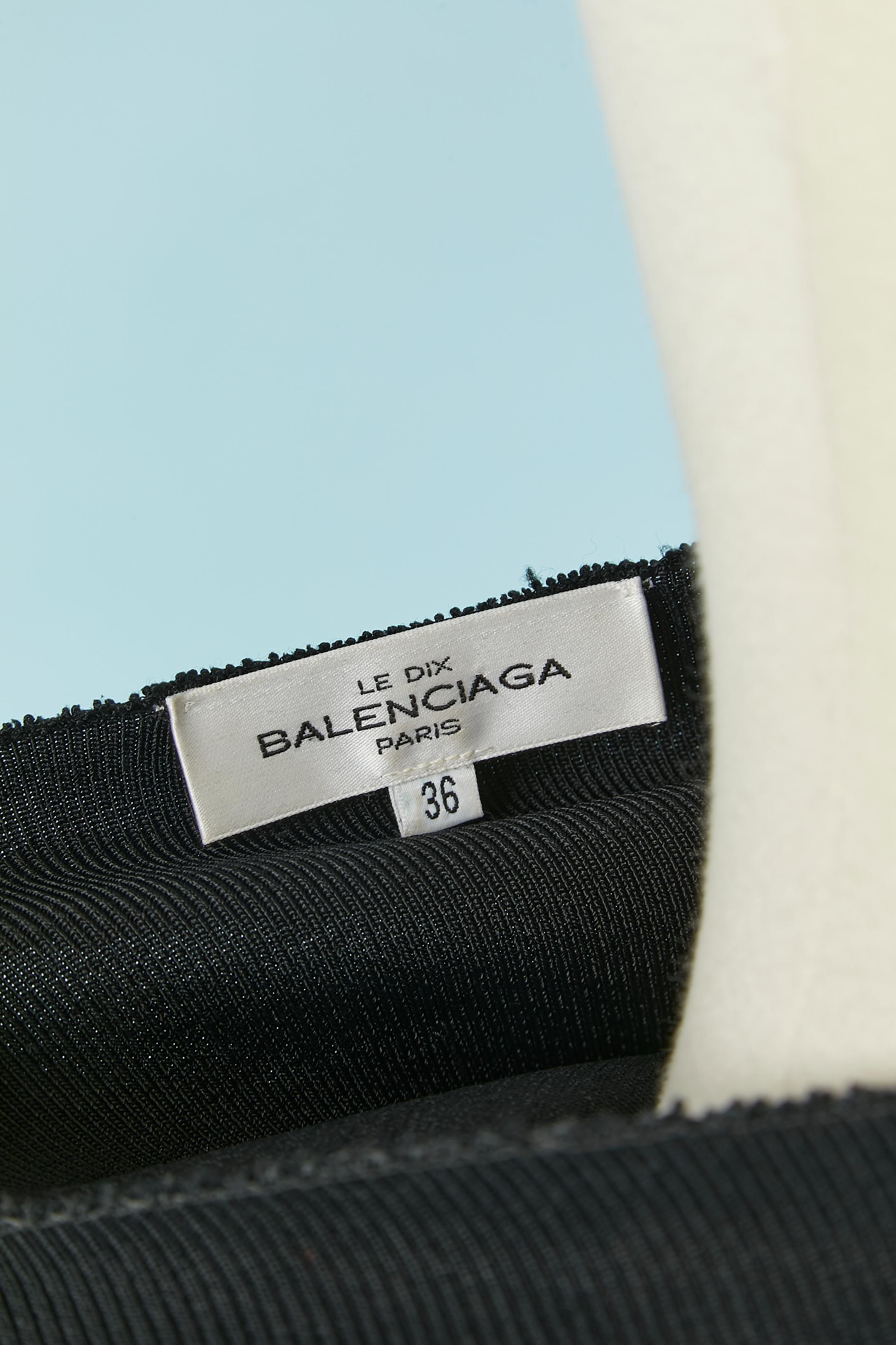 Black rayon jersey skirt with decorative buttons on the side Balenciaga LE DIX 2