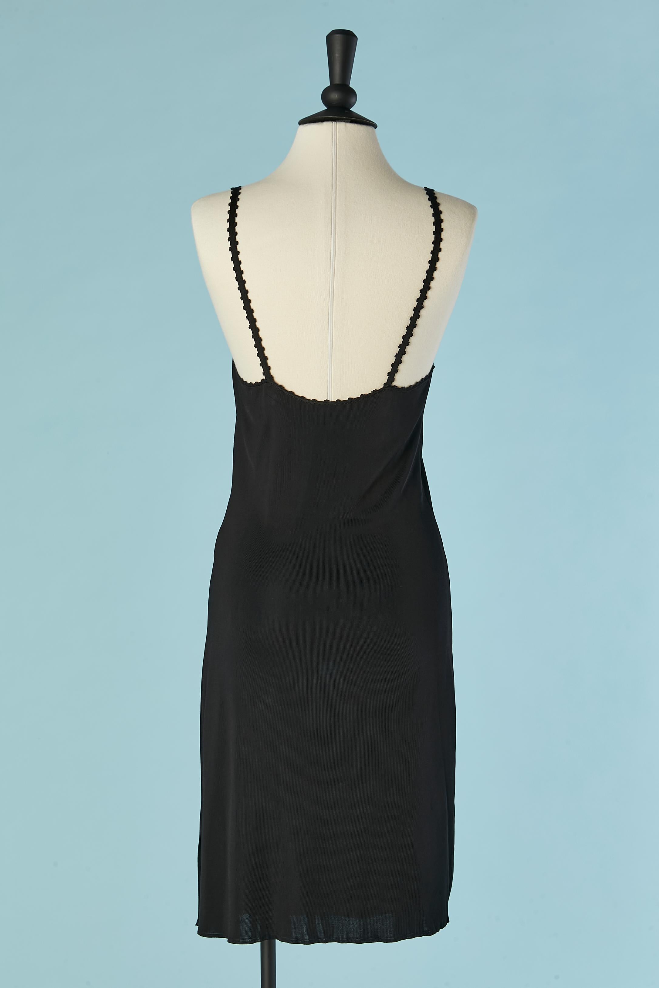 Robe à glissière en jersey de rayonne noir CHANEL Excellent état - En vente à Saint-Ouen-Sur-Seine, FR