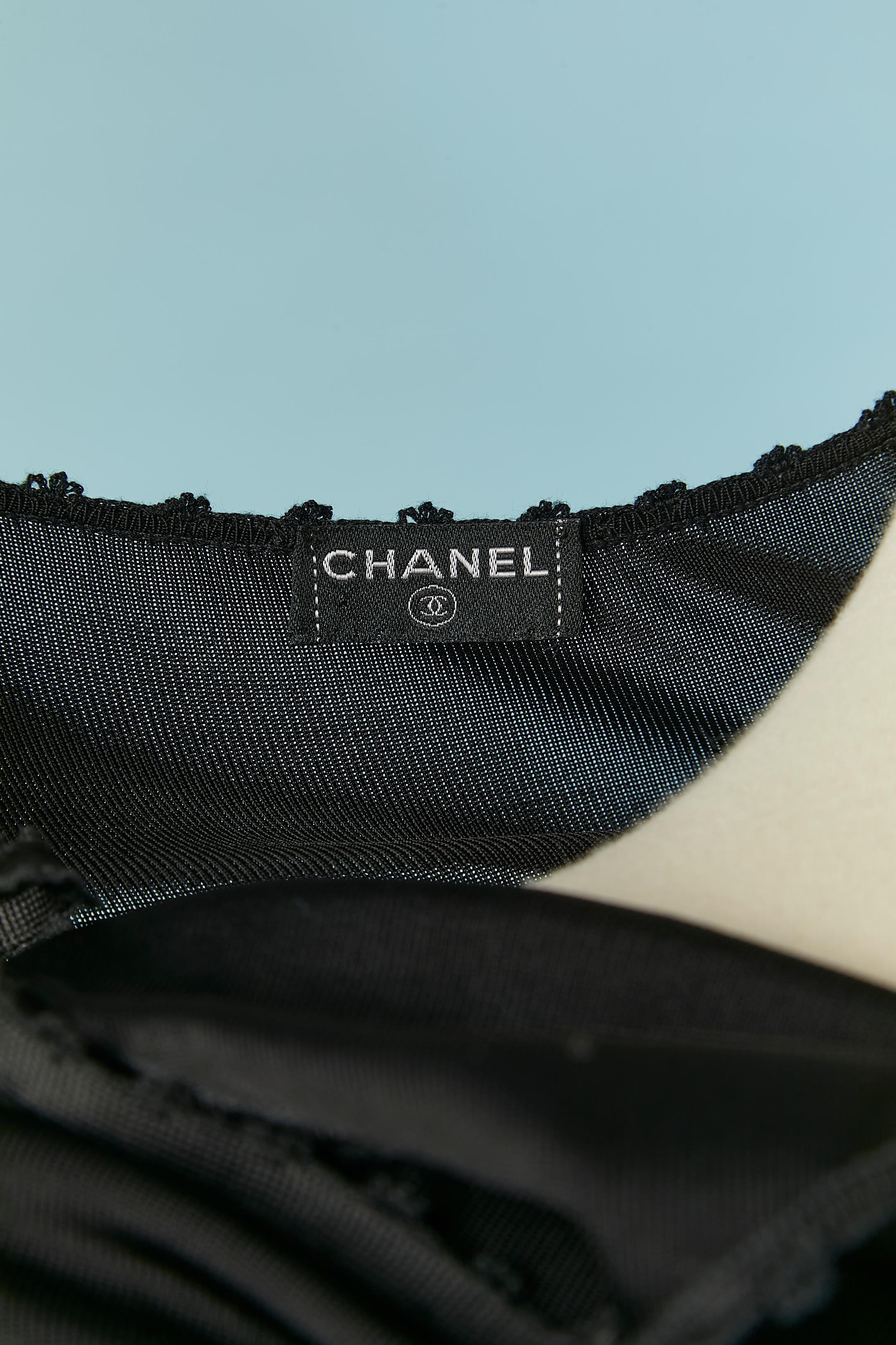 Robe à glissière en jersey de rayonne noir CHANEL Pour femmes en vente