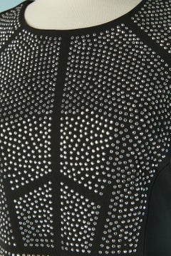 Black rayon jersey with silver studs embellishment ETCETERA